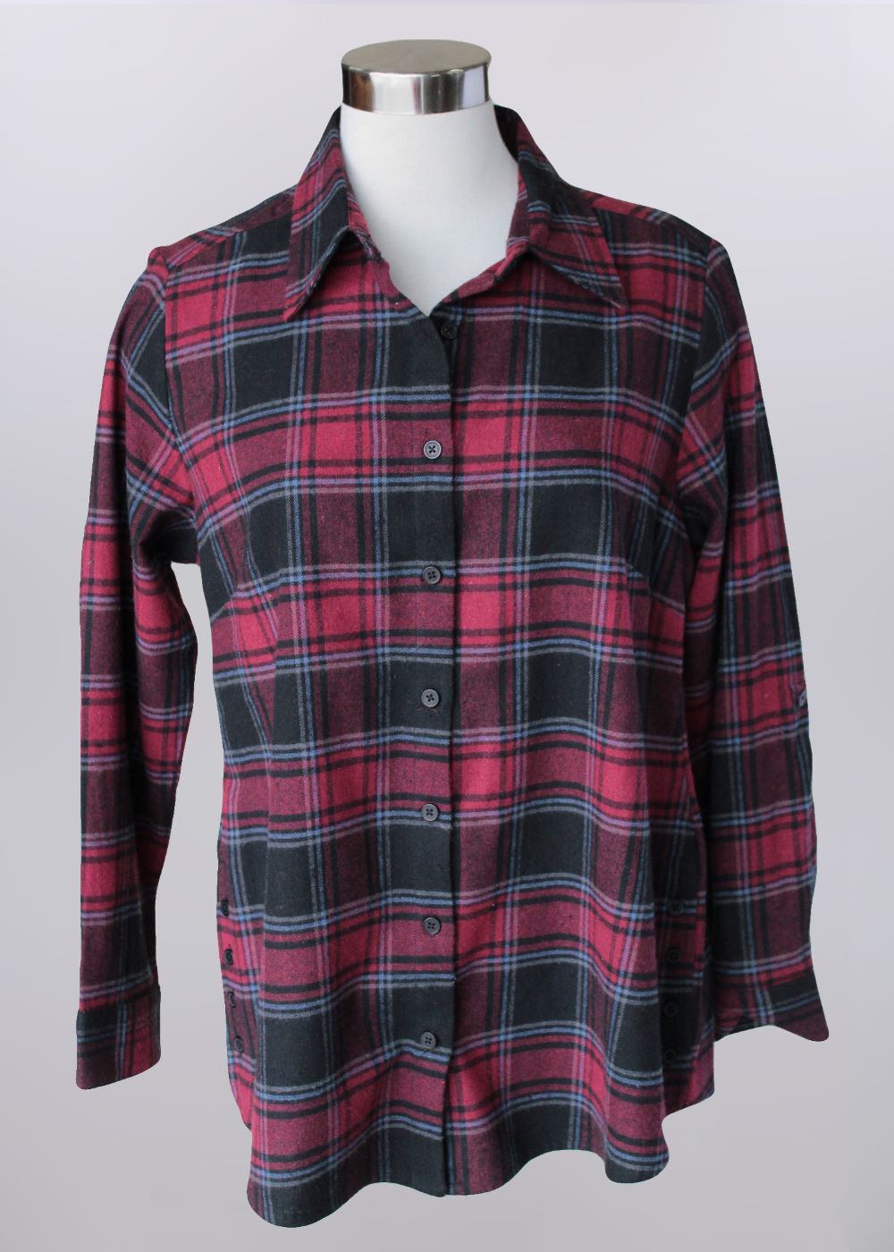 'Keren Hart' Women's Flannel Button Down - Red / Black