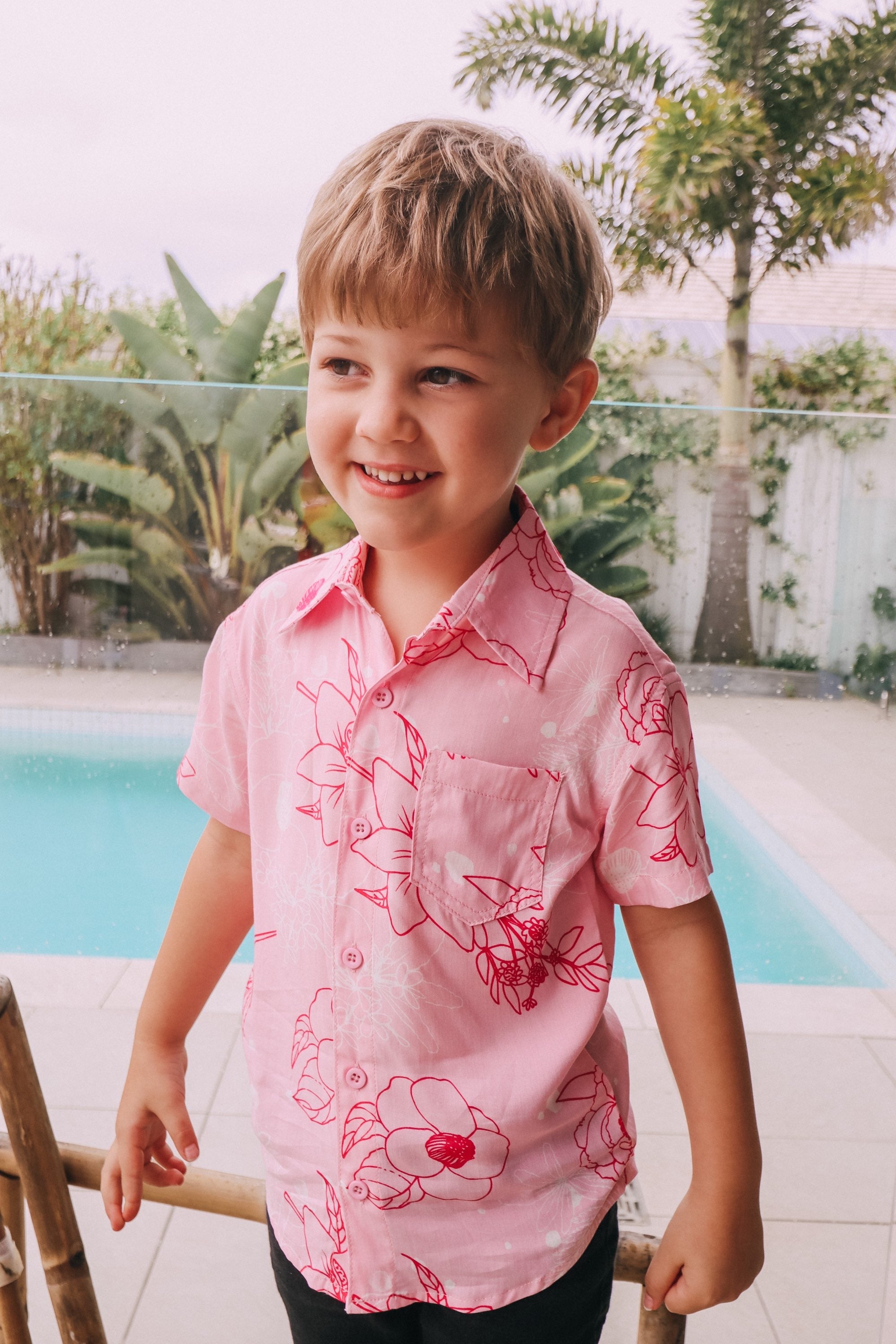 Kid's Button Up Shirt - Pretty in Pink