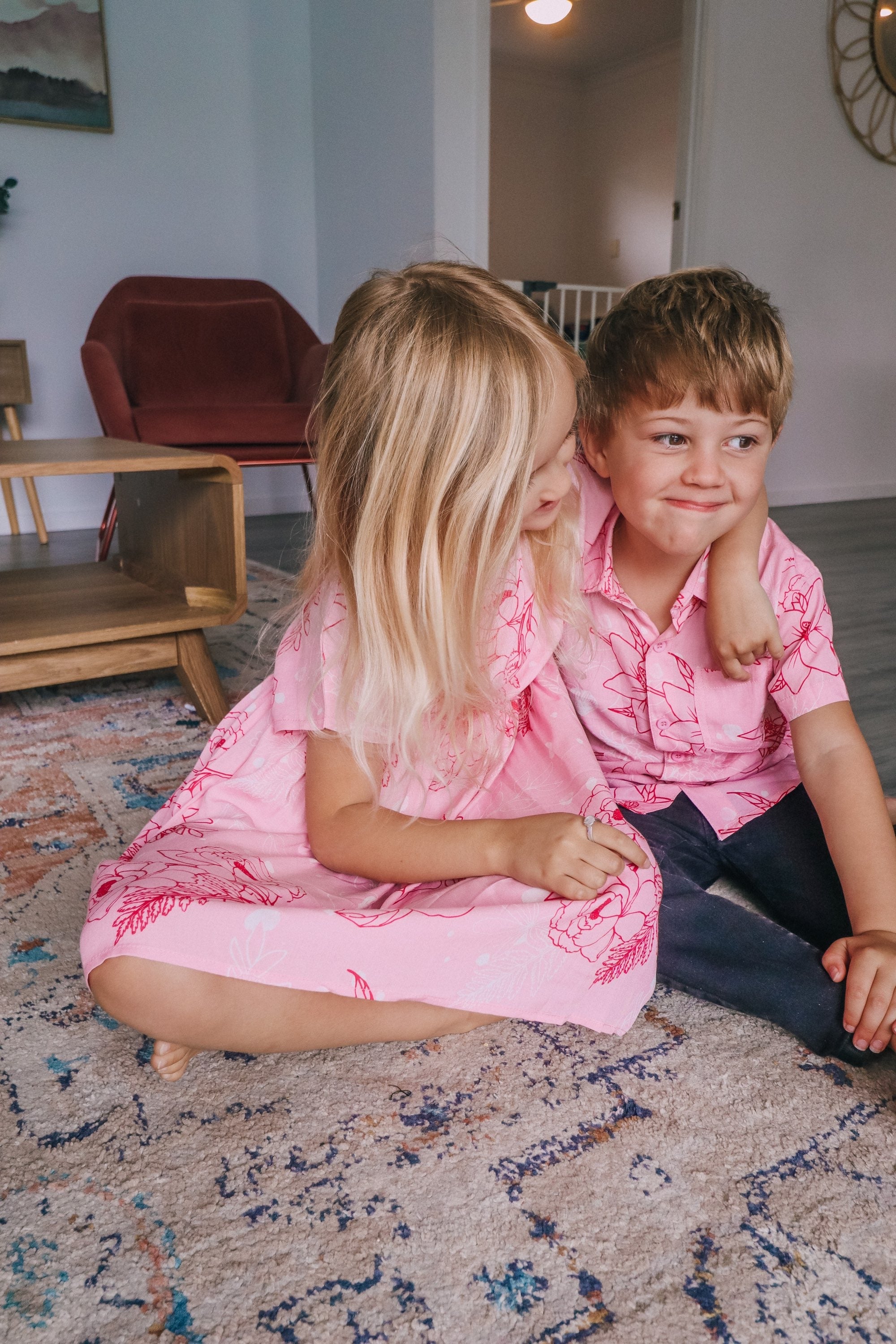 Kid's Button Up Shirt - Pretty in Pink