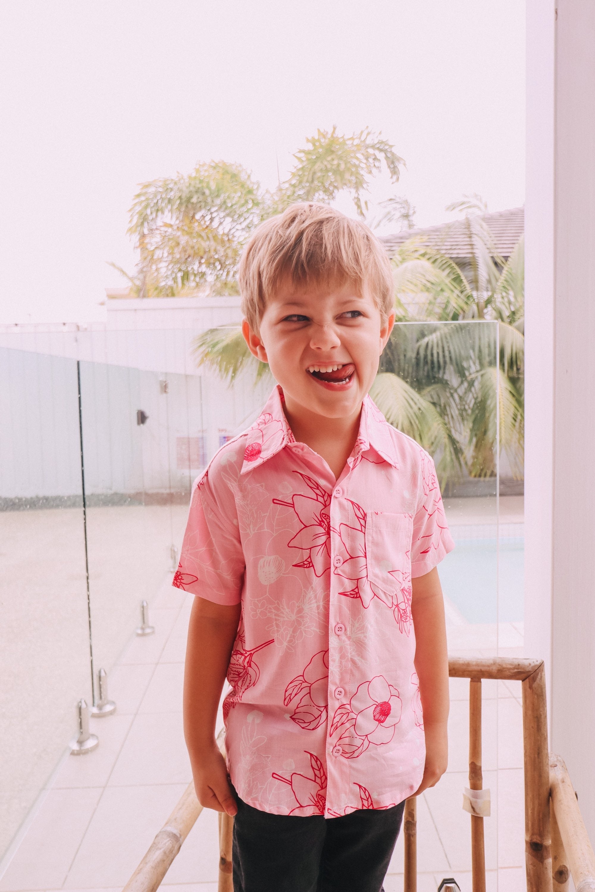 Kid's Button Up Shirt - Pretty in Pink