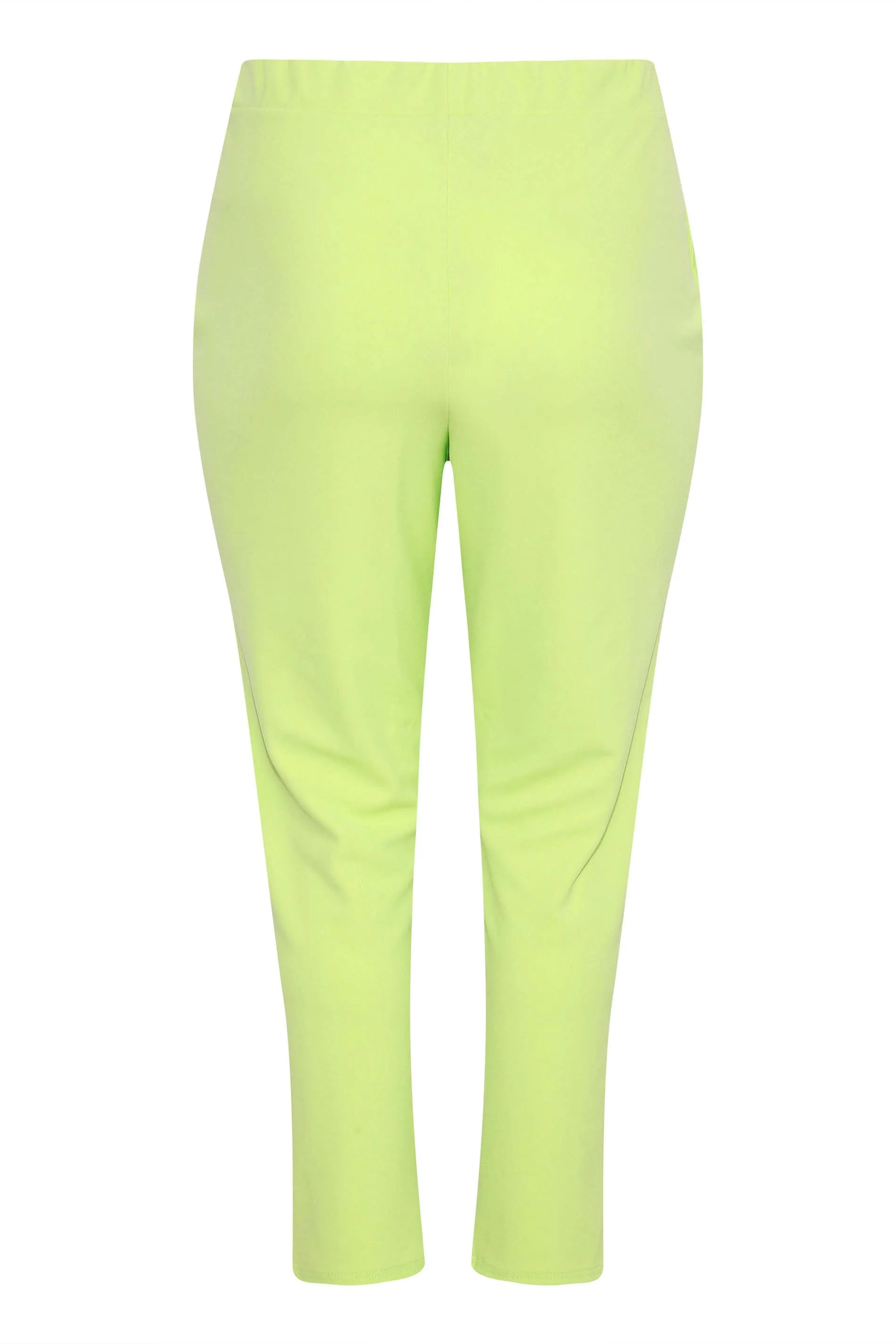 LIMITED COLLECTION Curve Lime Green Split Hem Stretch Tapered Trousers