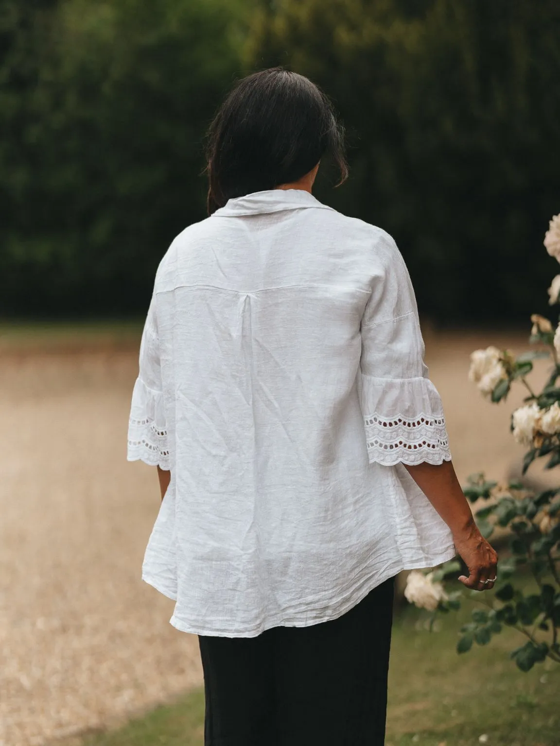 Linen Broderie Anglaise Shirt Danica