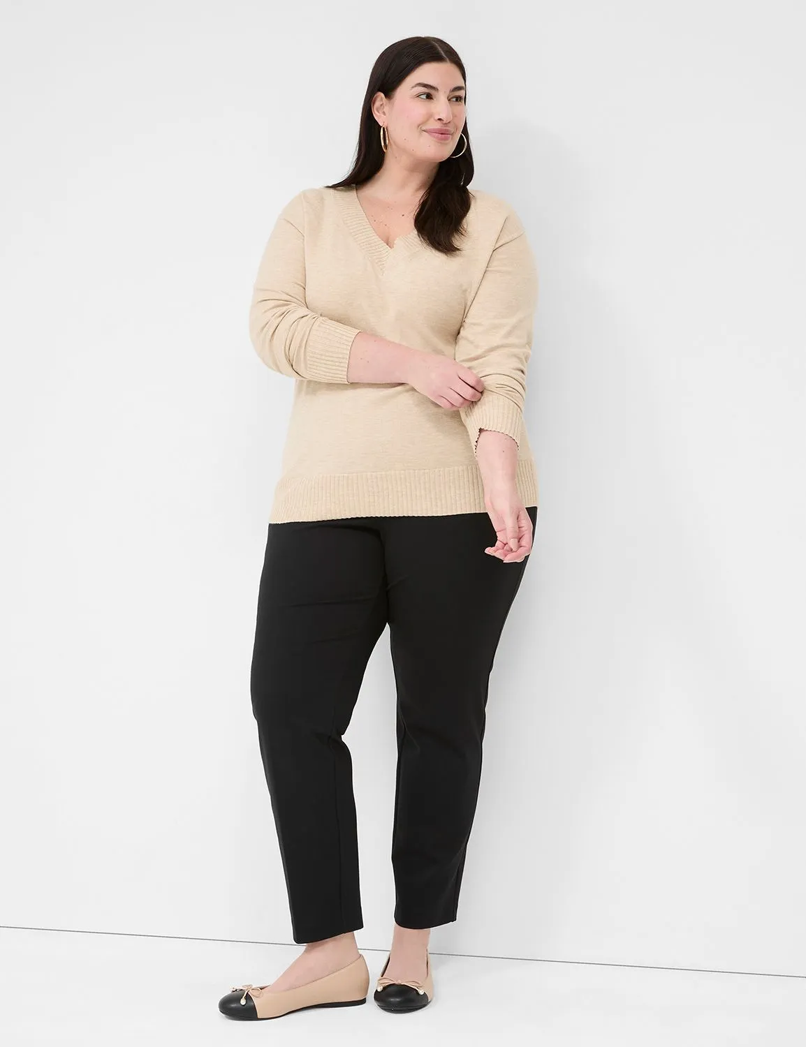 Long-Sleeve V-Neck Sweater