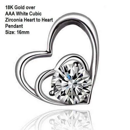 Lot of 100 14kt Gold-plated Fashion Heart Pendants