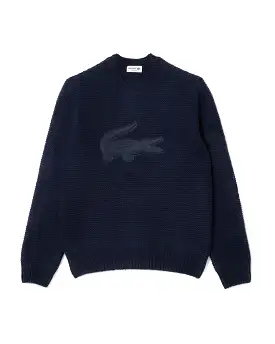 Maglione Uomo Lacoste Big Logo Blu