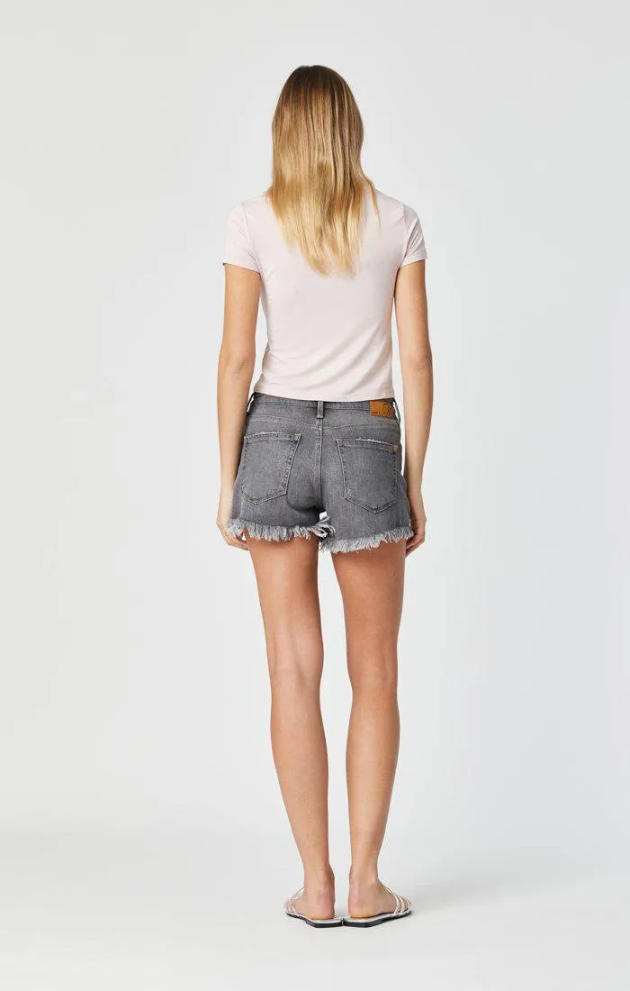 Mavi Rosie Mid Rise Shorts in Grey London