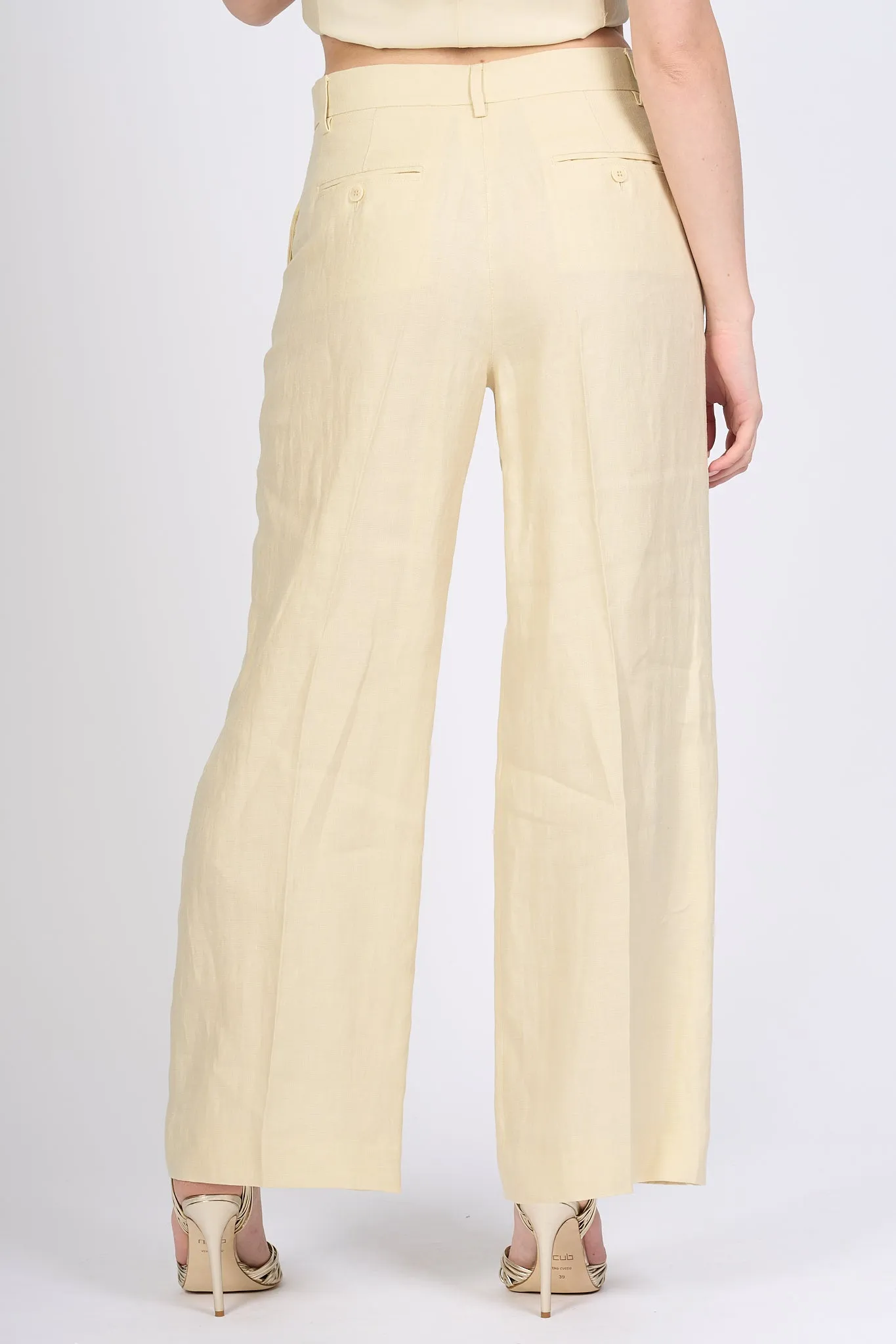 Max Mara Weekend Pantalone Malizia Lino Sabbia Donna