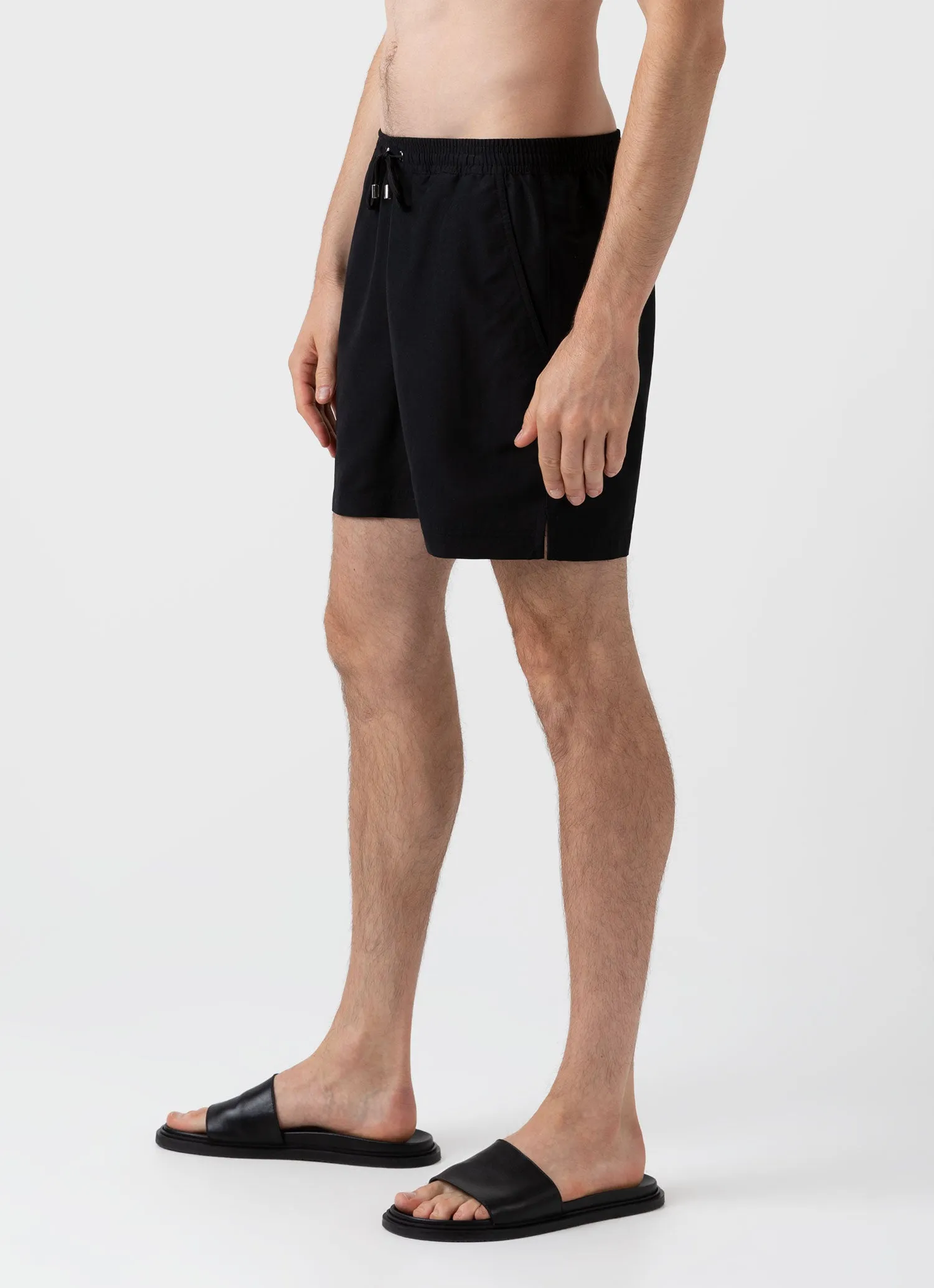 Men's Drawstring Swim Shorts in Black