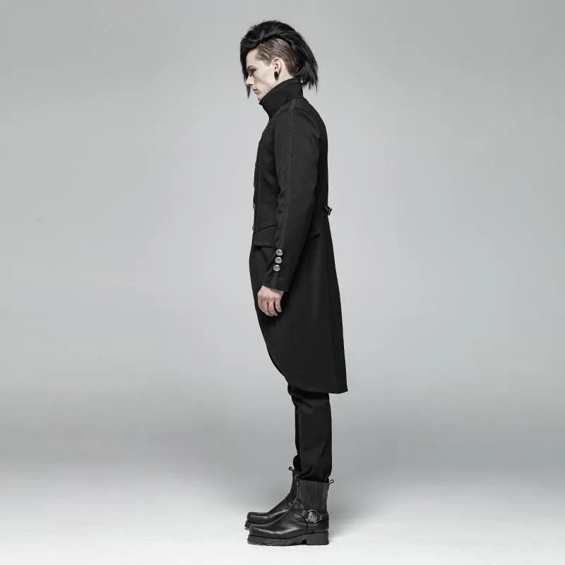 Men's Goth Single-Breasted Dovetail Overcoat