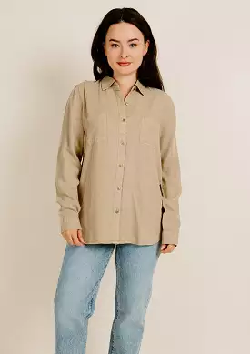 Mercia Button-Down Top - Sand