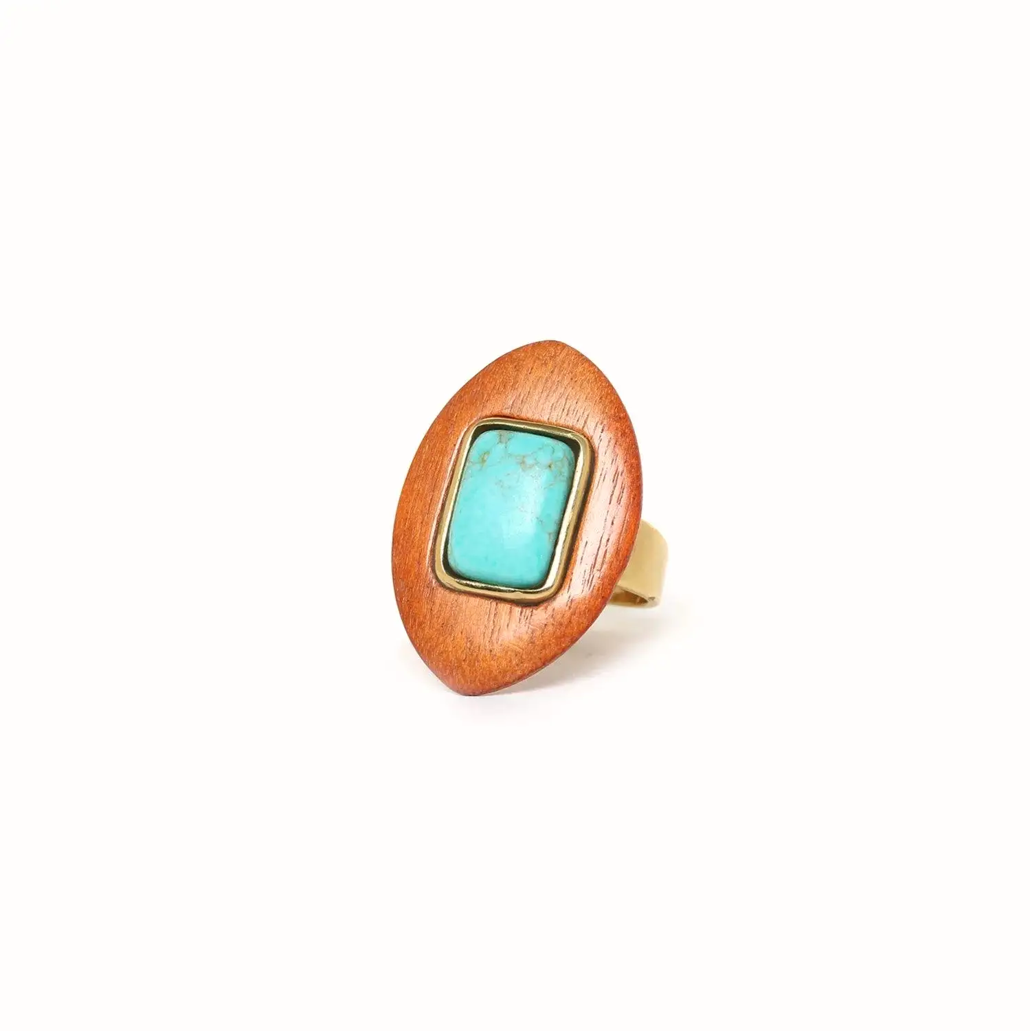 Nature Bijoux Adjustable Turquoise Statement Ring - Boreal Collection