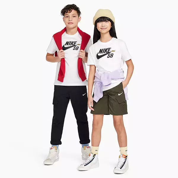 Nike SB NSW SB Logo Big Kids Tee White