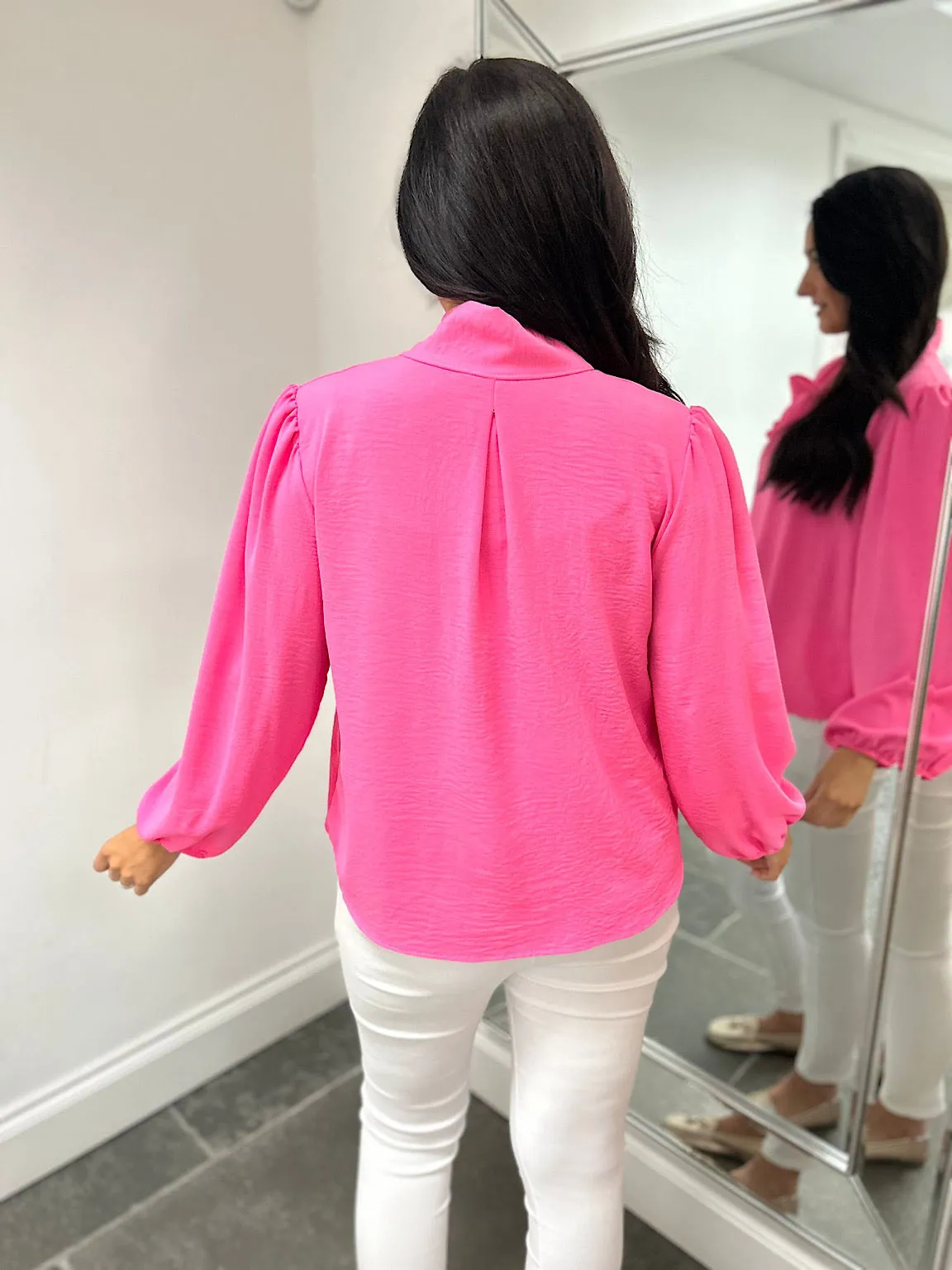 Pink Tie Neck Blouse Grace