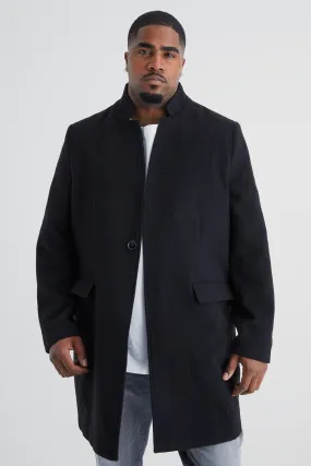 Plus Notch Collar Smart Overcoat | boohooMAN UK