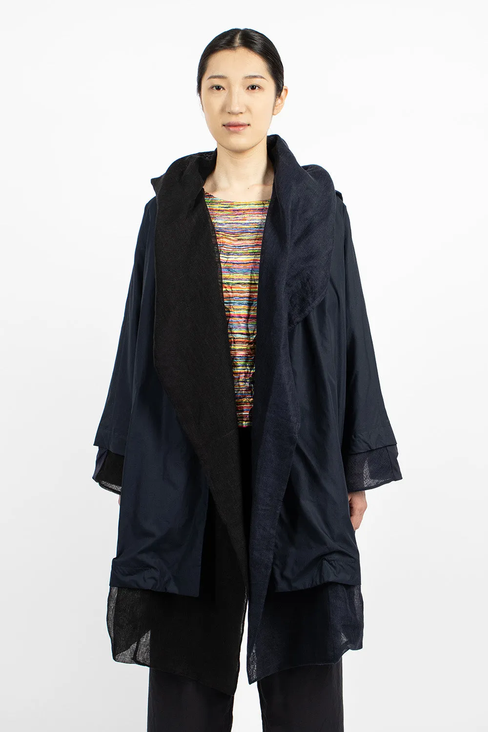 Poppy Reversible Coat Navy Blue