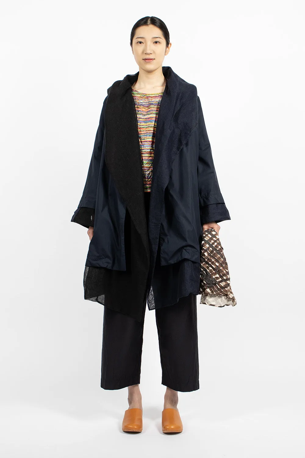 Poppy Reversible Coat Navy Blue