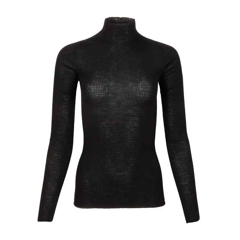 Rick Owens Ribbed Mock Neck Sweater