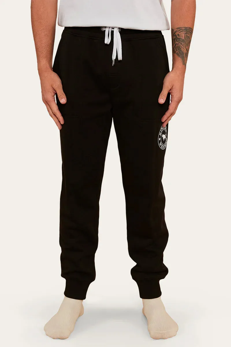 Ringers Western Kansas Men's Trackpants - Black with White Print