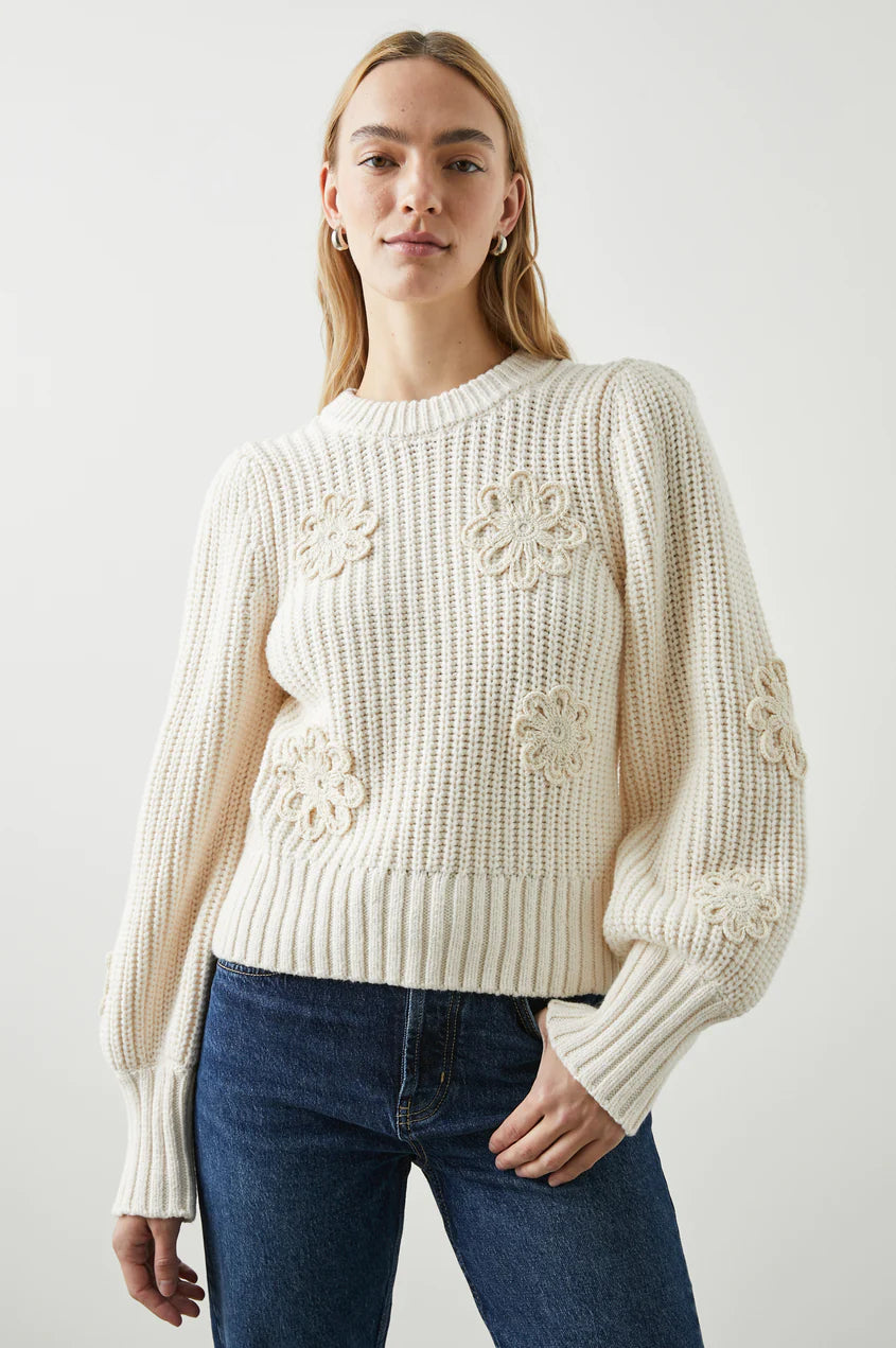 Romy Crochet Flowers Sweater