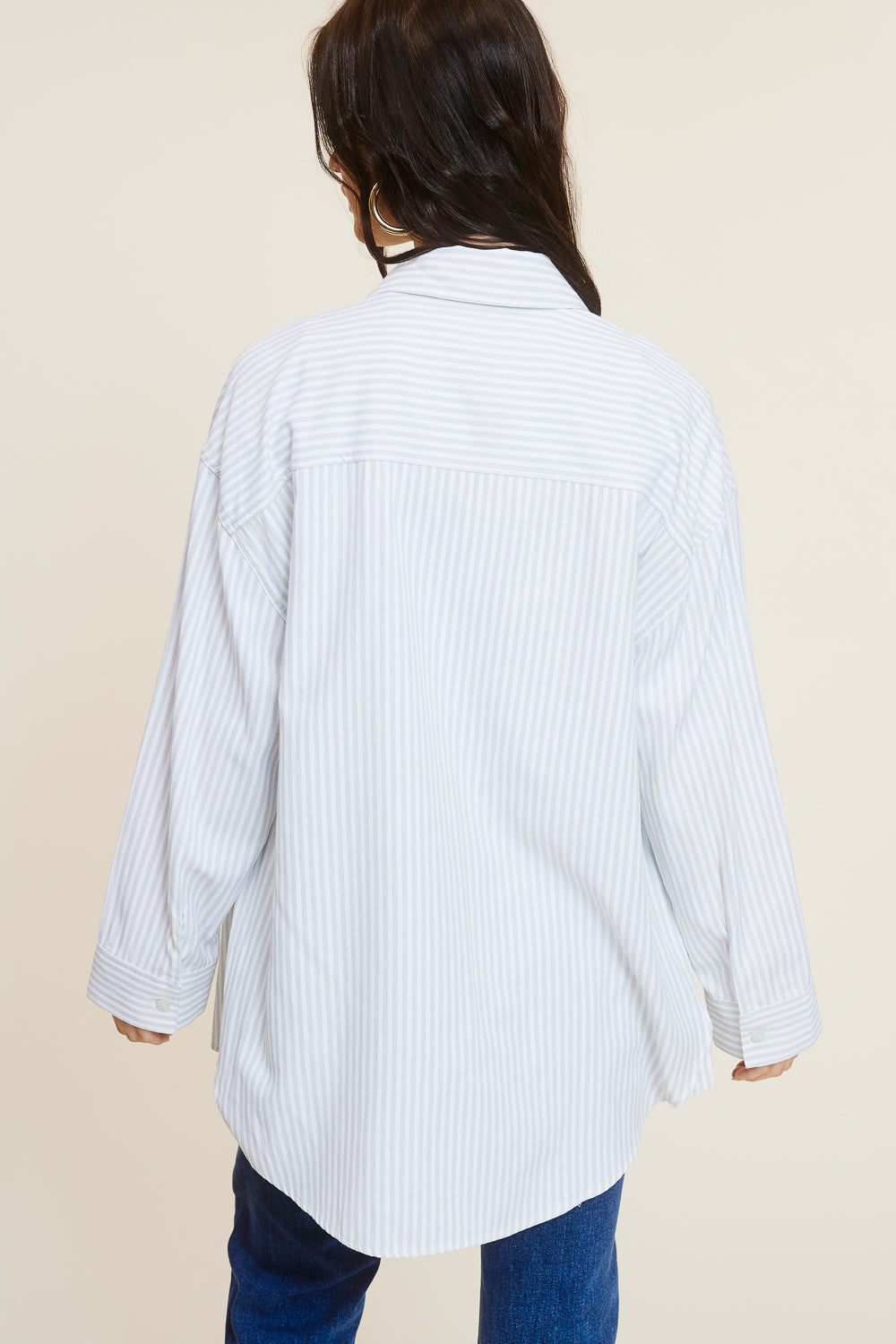 Sage Striped Button Down