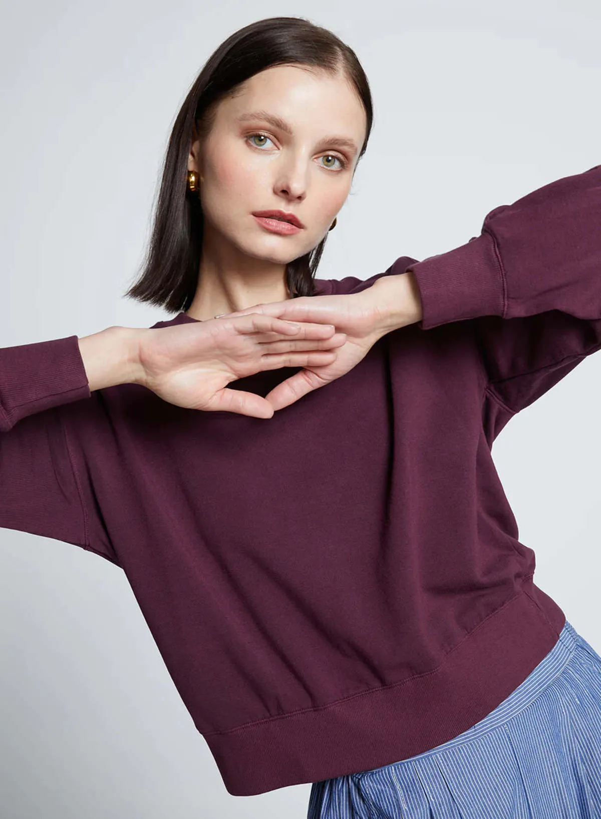 Softest Fleece Cropped Pullover - Cherry Liquor