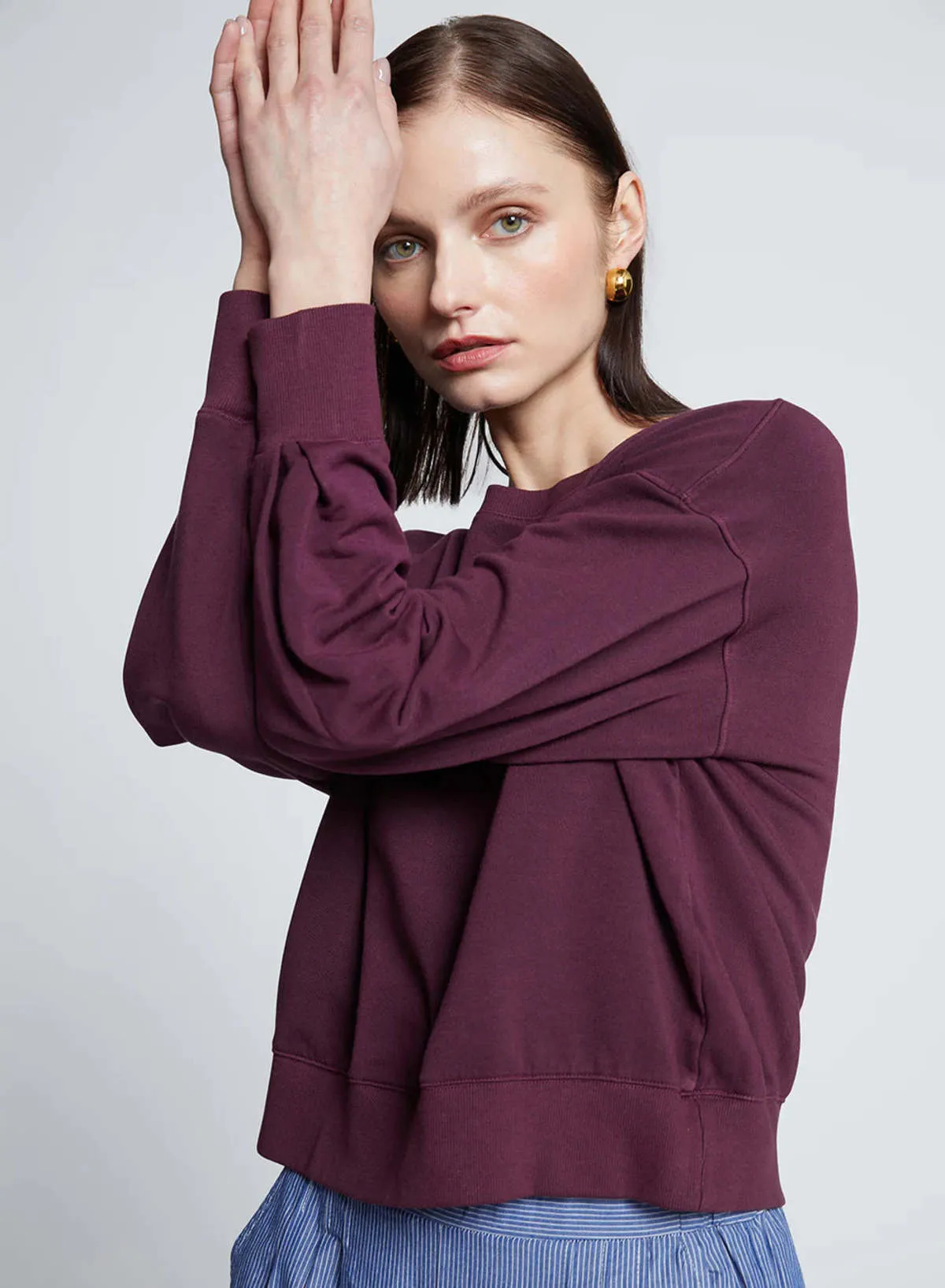 Softest Fleece Cropped Pullover - Cherry Liquor