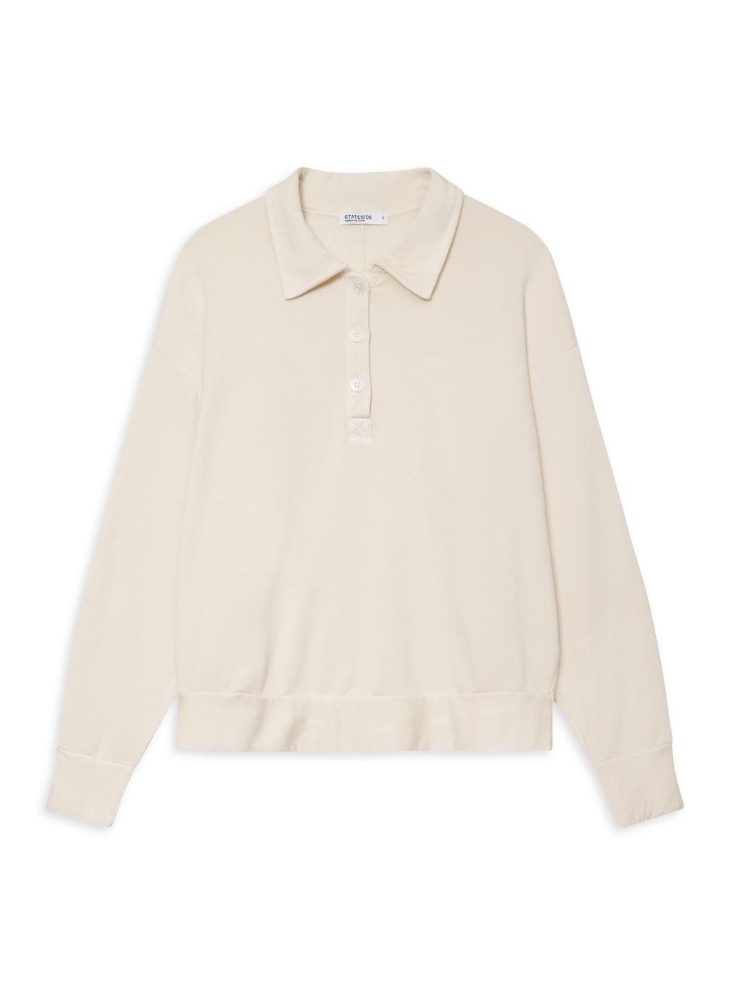 Softest Fleece Oversized Polo in Cream