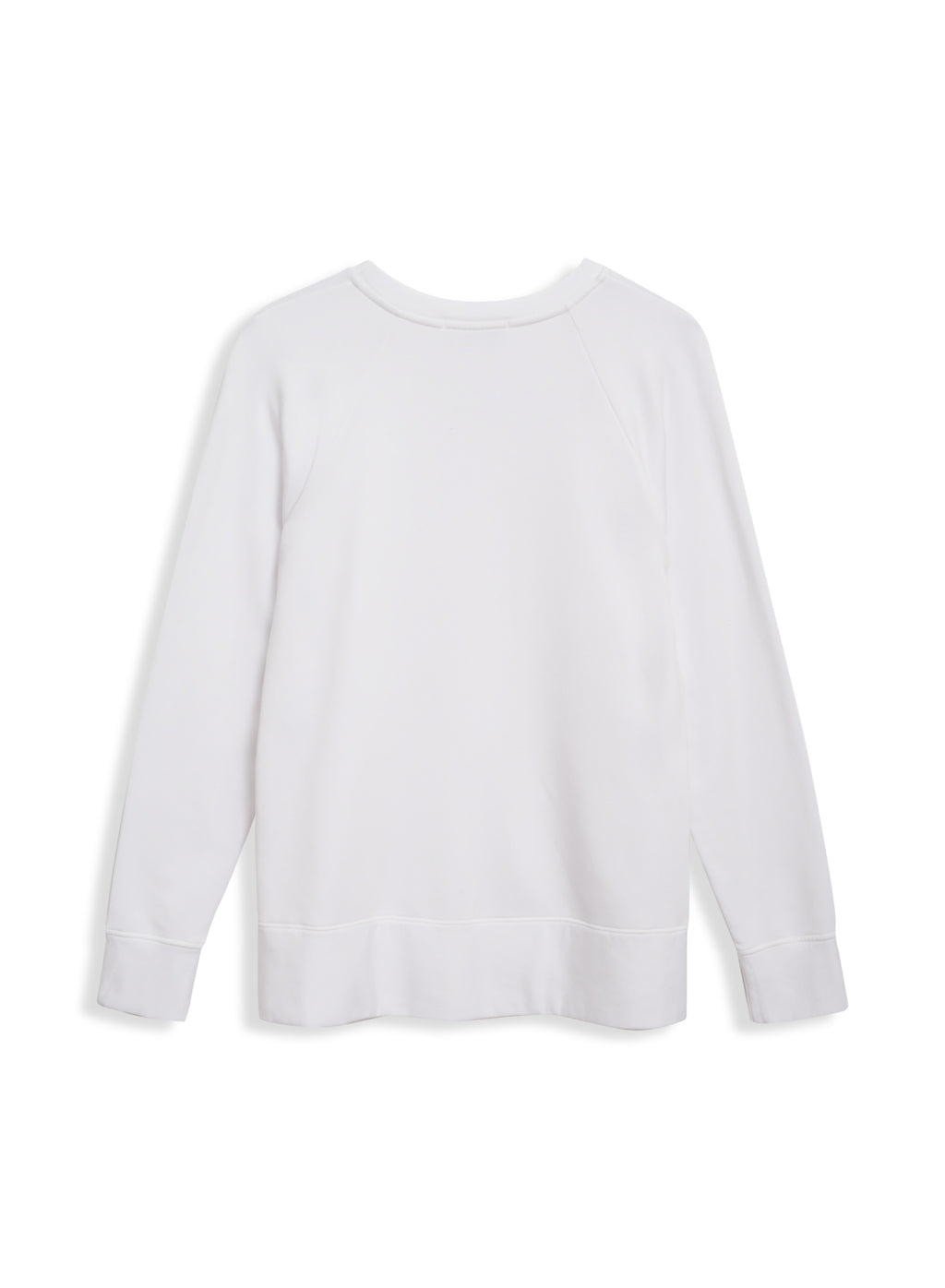 Softest Fleece Raglan Side Slit Sweatshirt in White