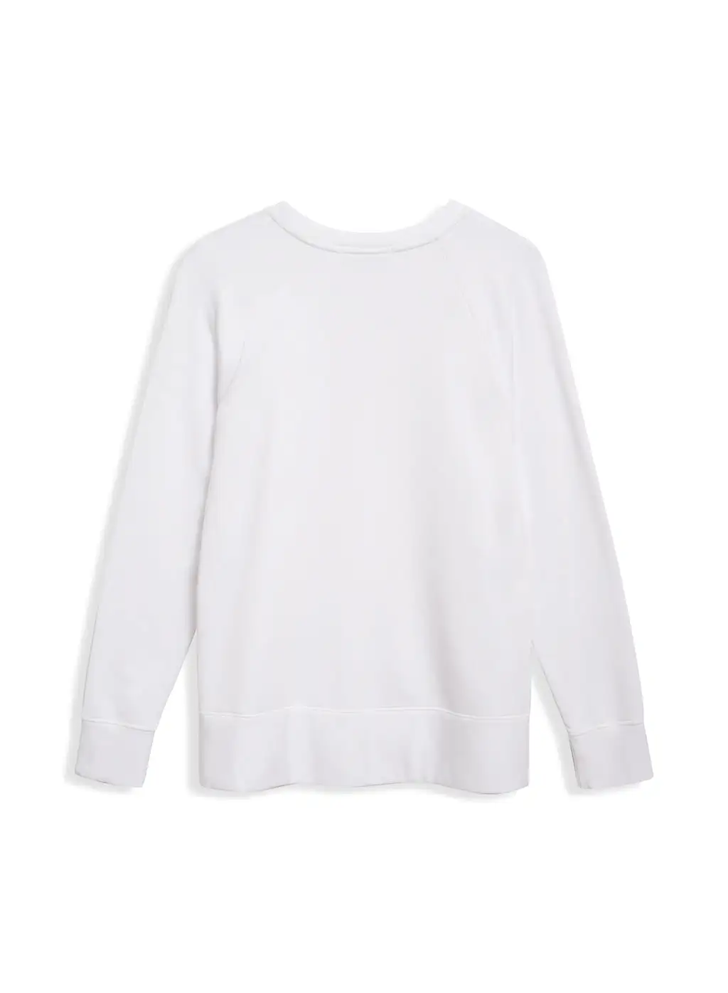 Softest Fleece Raglan Side Slit Sweatshirt in White