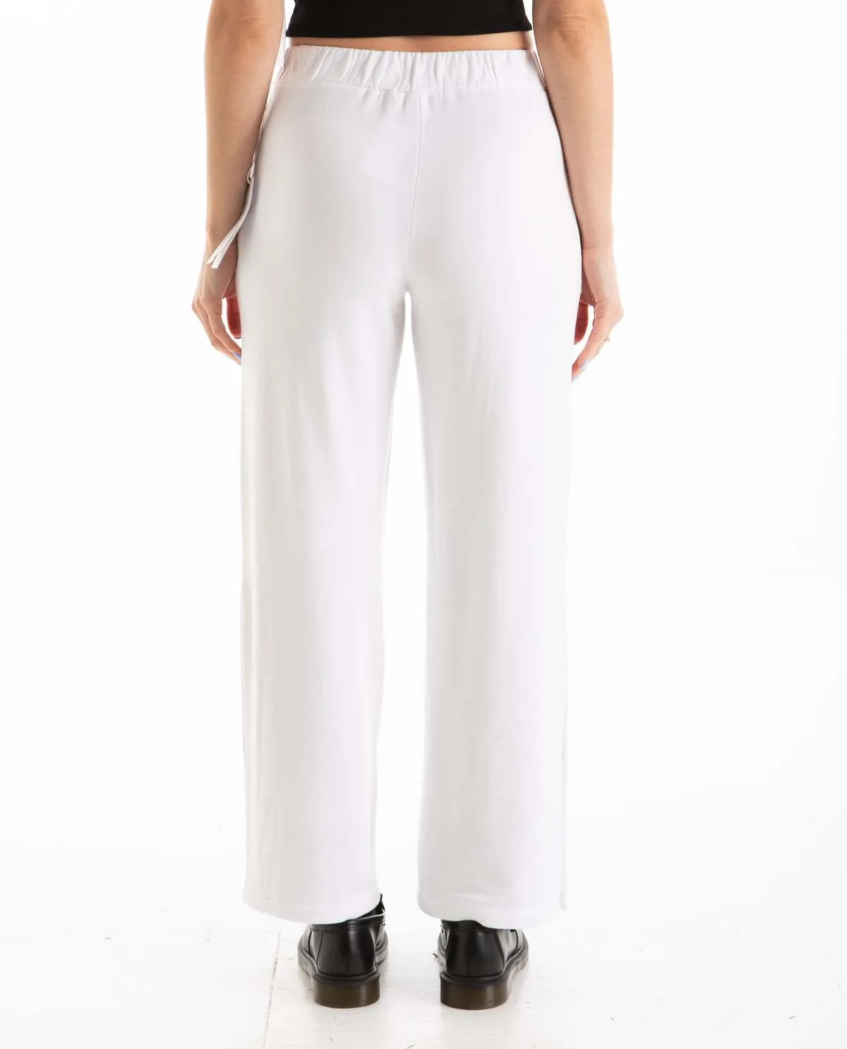 Softest Fleece Snap Track Pant - White