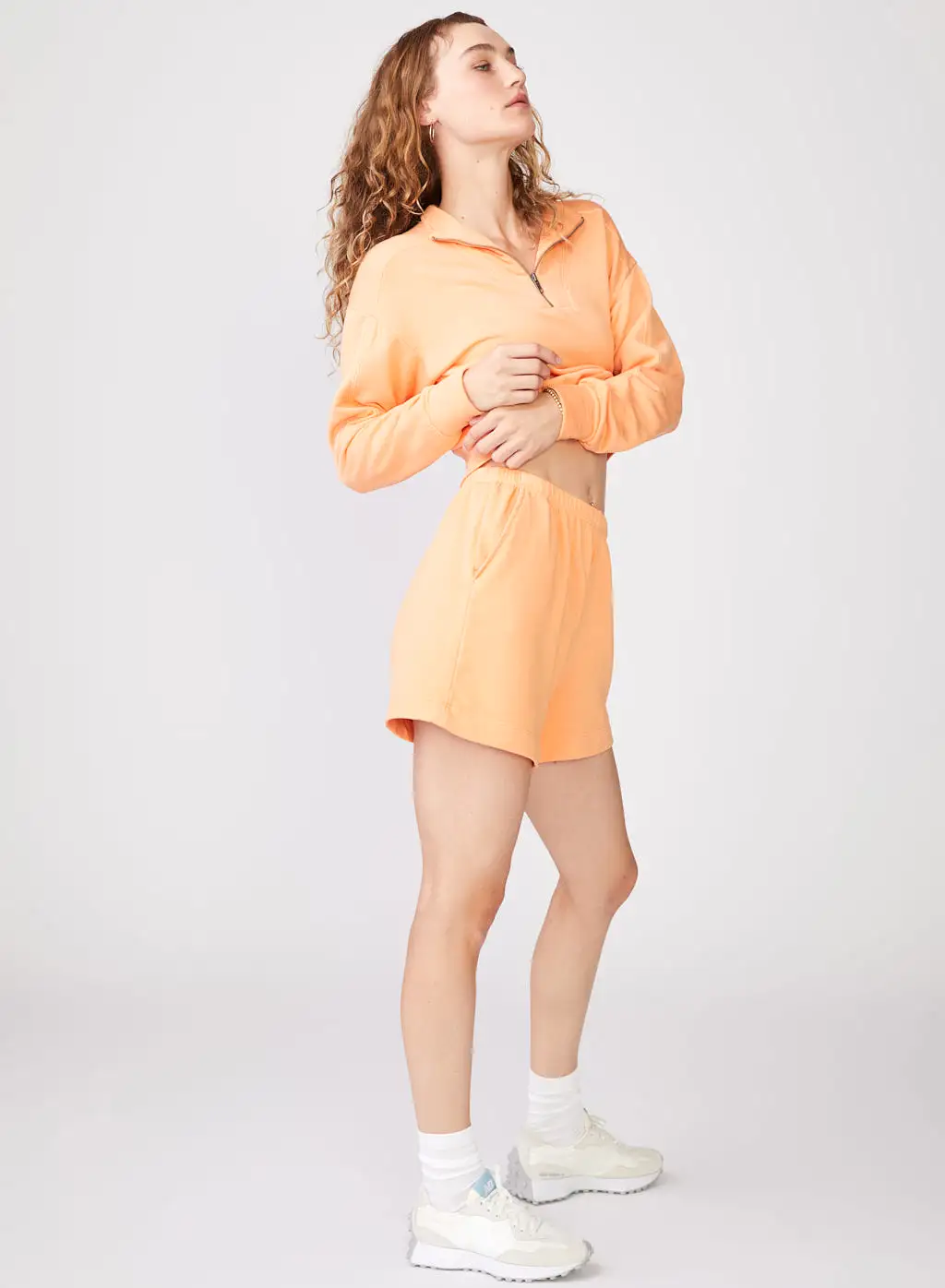 Softest Fleece Sweatshorts in Cantaloupe