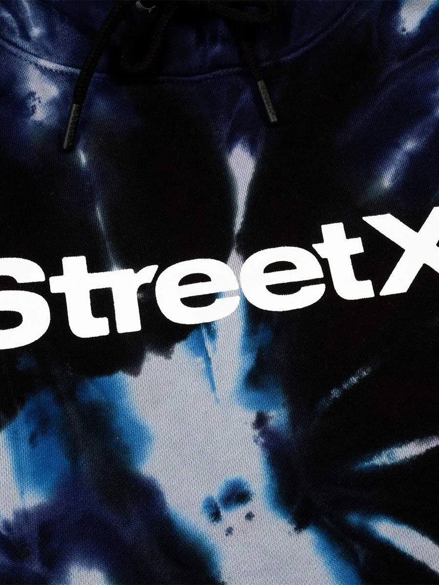 StreetX Wordmark Tie Dye Pullover Hoody - Blue