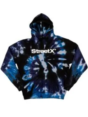 StreetX Wordmark Tie Dye Pullover Hoody - Blue