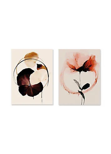 The Art Group Treechild Set of 2 Halo Flowers No 10 & No 7 Canvas | Kaleidoscope