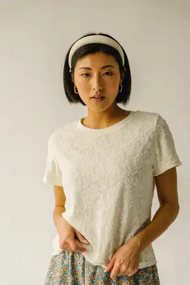 The Elowen Floral Textured Blouse in Ivory