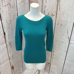 TOMMY HILFIGER TEAL CABLE KNIT SWEATER SZ M TCC