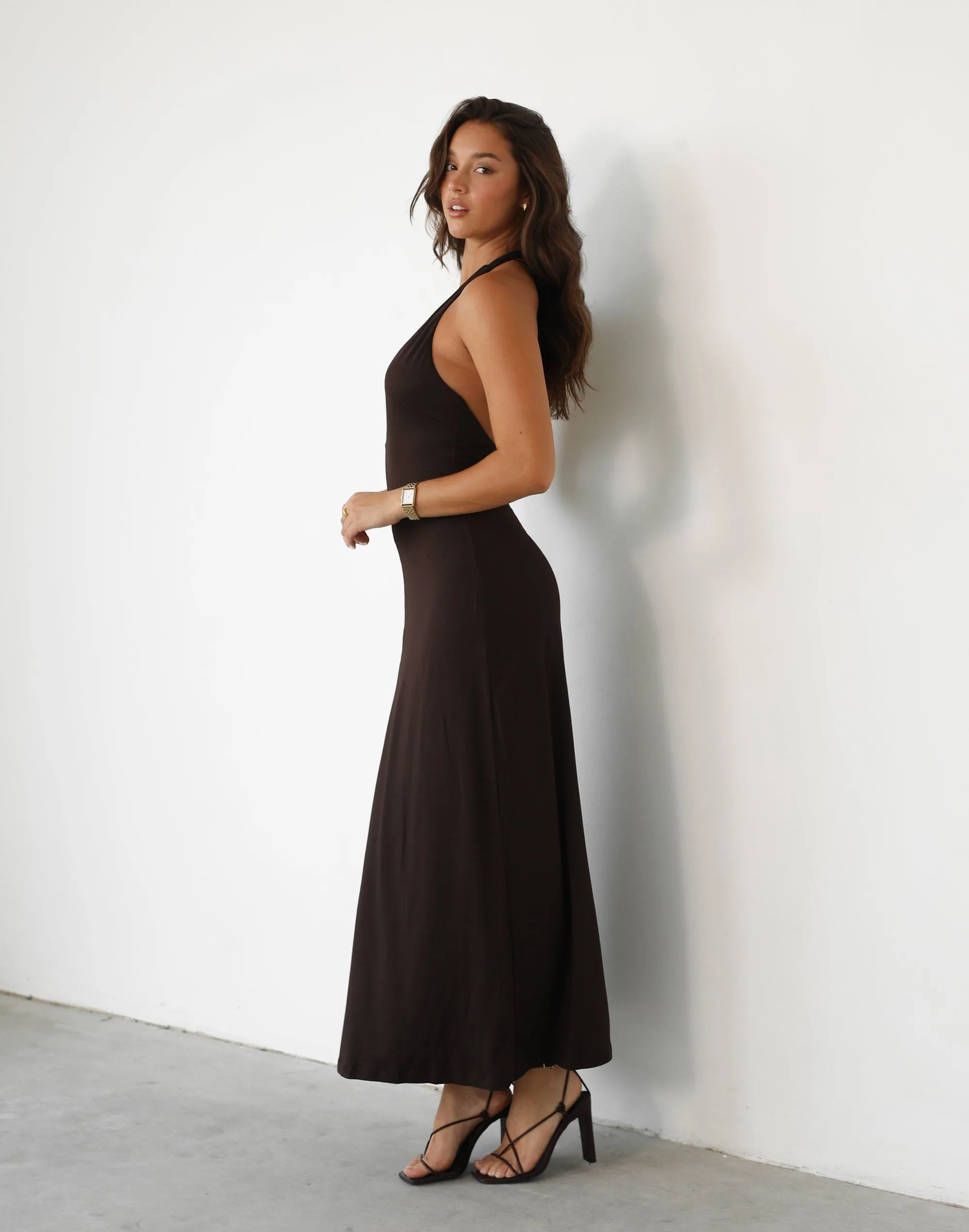 Victoria Maxi Dress (Chocolate)