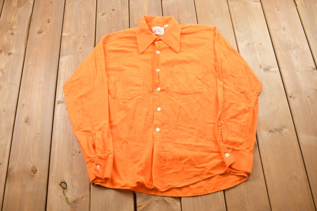 Vintage 1970s Berkley Blank Button Up Shirt / 1970s Button Up / Vintage Button Up / Basic Button Up / 70s Shirt / Permanent Pres