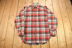 Vintage 1970s Pendleton Shadow Plaid Button Up Board Shirt / 100% Virgin Wool / Casual Wear / Made In USA /