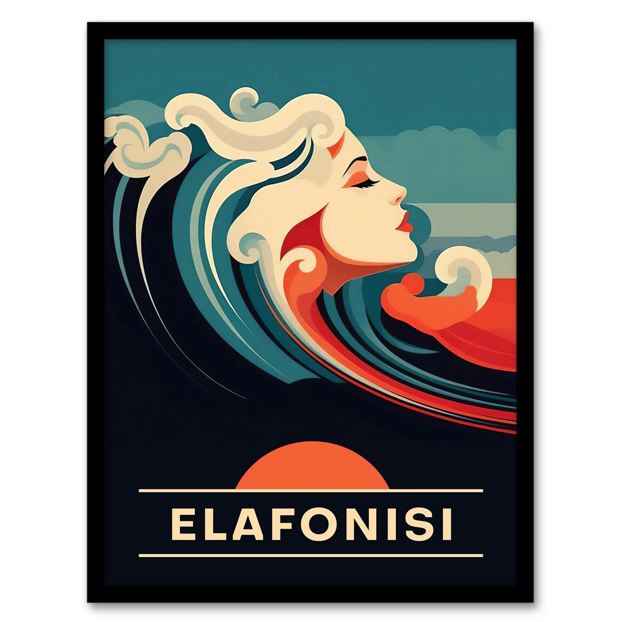 Wall Art & Pictures | Wall Art Print The Seaside Calls Elafonissi Beach Greece Sunset Woman of the Waves Sea Siren Ocean Art