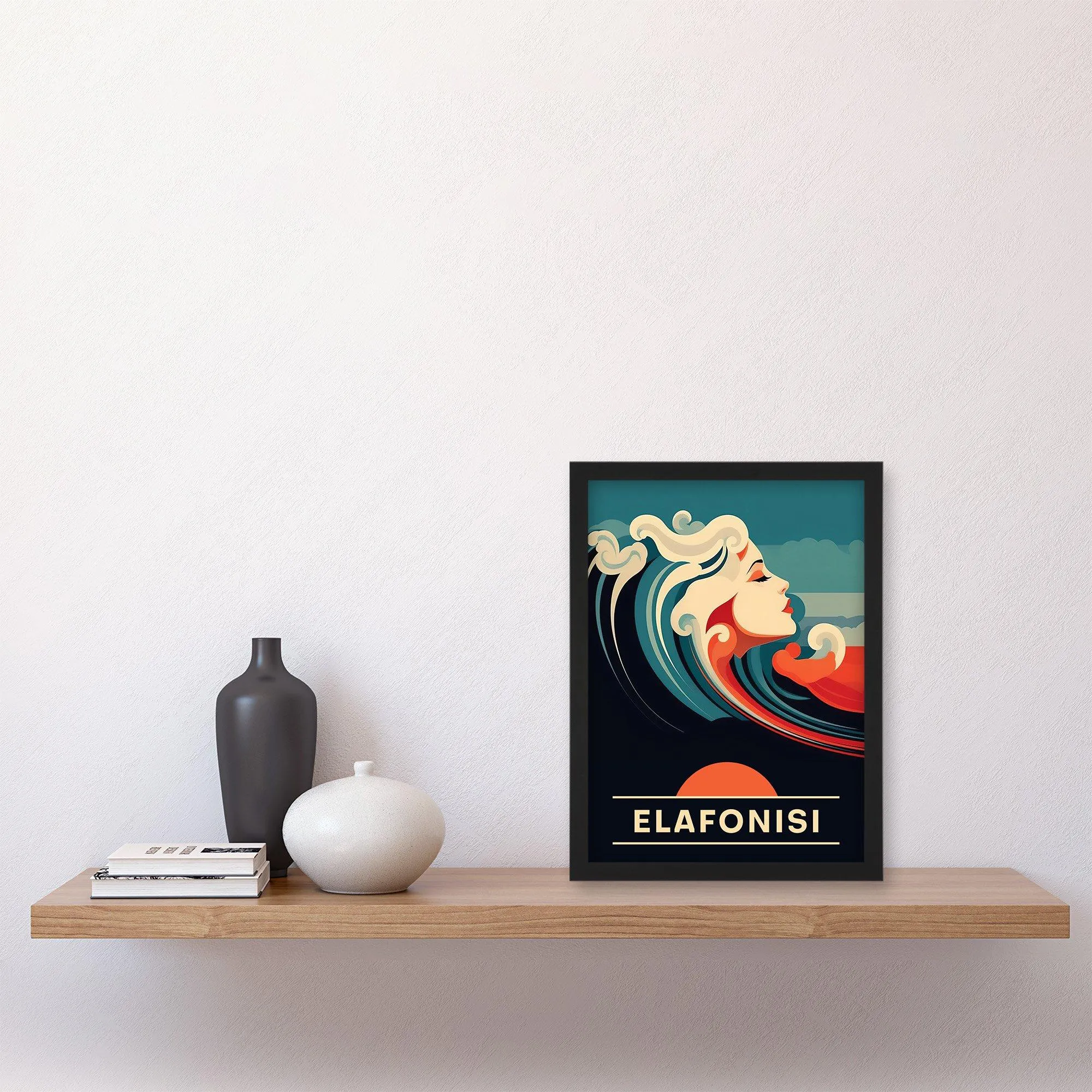 Wall Art & Pictures | Wall Art Print The Seaside Calls Elafonissi Beach Greece Sunset Woman of the Waves Sea Siren Ocean Art