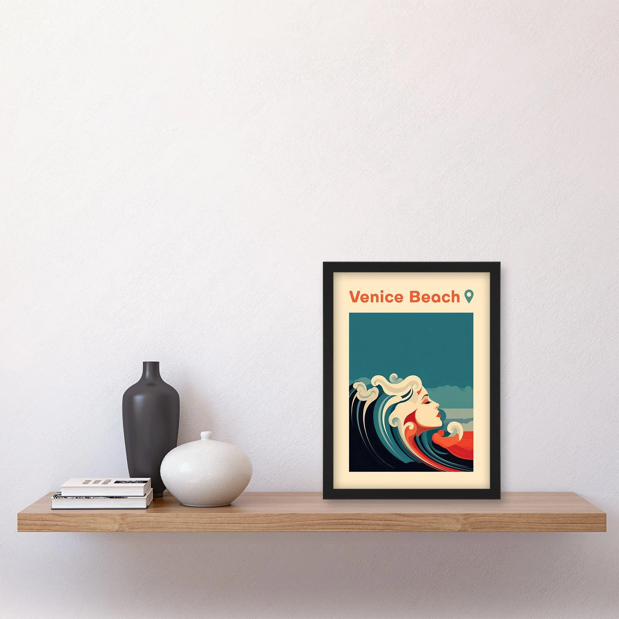 Wall Art & Pictures | Wall Art Print The Seaside Calls Venice Beach California USA Modern Woman of the Waves Sea Siren Ocean