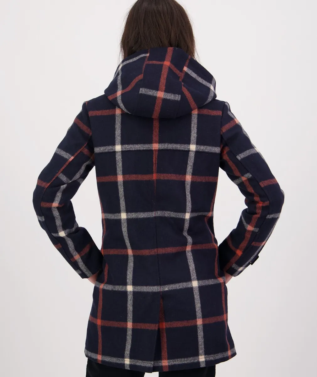 Womens Annmore Wool Overcoat (Queens St Check) - Swanndri NZ