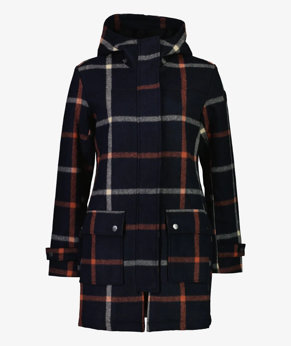 Womens Annmore Wool Overcoat (Queens St Check) - Swanndri NZ