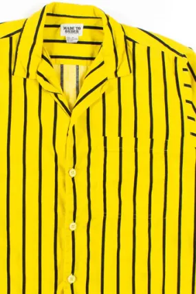 Yellow Vertical Striped Button Up Shirt