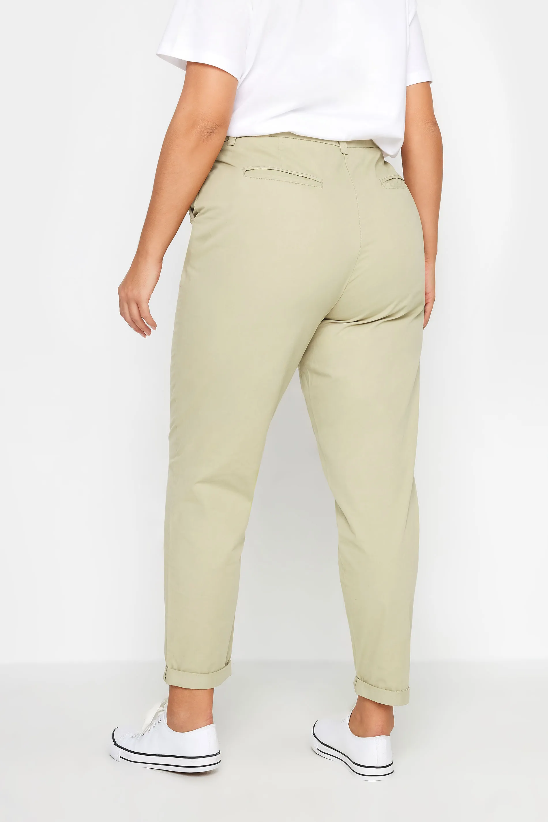 YOURS Curve Beige Brown Straight Leg Chino Trousers