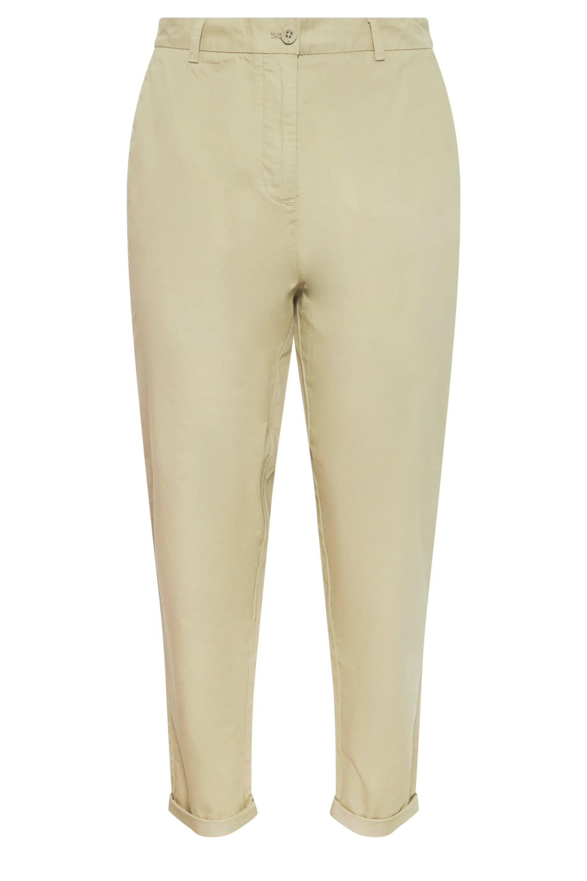 YOURS Curve Beige Brown Straight Leg Chino Trousers